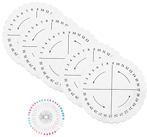 Healifty 5 Stück Flechtscheiben mit Nadel 10 cm runde Kumihimo-Scheibe, Perlenschnur, Flechtplatte, Schaumstoffwebstuhl, für DIY-Armband, Schmuck, Strickwerkzeug