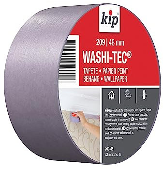 Kip Maler-Kreppband mit geringer Klebkraft, 48 mm x 50 m, zum Malen und Dekorieren, für Tapeten, Papier, empfindliche Oberflächen, Kunst und Handwerk