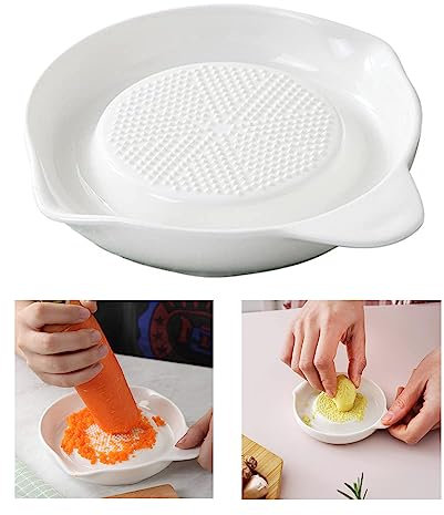 Keramik Reibe Porzellan Reibeteller Keramik Ingwer Reibe Knoblauchreibe Obstreibe GemüSereibe Ingwerreibe GewüRzreibe Zwiebeln Und Mehr Für KüChenutensilien Und KochzubehöR Babynahrung Reibe Weiss