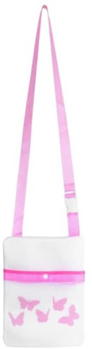 LND Gifts Large Peg Bag with Shoulder Strap 27.5cm x 21cm - LND Gifts Clothes Peg Bag Laundry Accessories, Clothes Peg Holder, Butterfly Print, Assorted Colours Pink or Blue