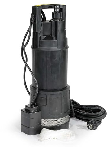Wiltec Tauchpumpe mit Trockenlaufschutz und Schwimmerschalter 1200 W, Tiefbrunnenpumpe 6000 l/h, Wasserpumpe mit Schwimmer bis 12 m Tiefe & 40 m Förderhöhe