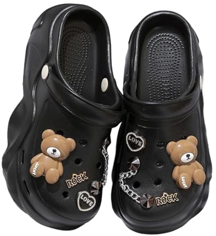 Sabot Femme Ete Confortable Fabriqués en EVA Légers Sabot Plastique Jardin Antidérapant avec Charms Kawaii Sandales Clogs Classic Plate-Forme De Wedge Tailles Sandales De Plage Sport Piscine D'été