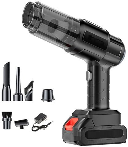 KACBFEE Aspirapolvere Portatile Senza Fili per Auto - Potente aspirapolvere Portatile da 35000 Pa per Auto, Mini Kit per la Pulizia 7 in 1, per Interni e peli di Animali