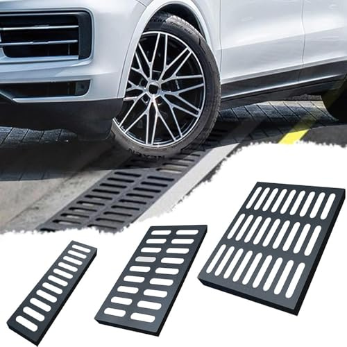 ZYXQQJ 8 10 12 16 20 24 28in Heavy Duty Drain Grate Cast Iron Outdoor Drain Cover Black Sewer Grate Heavy Duty Channel Grate Metal Trench Drain Covers(10x50x2cm/3.9x20x0.8in)