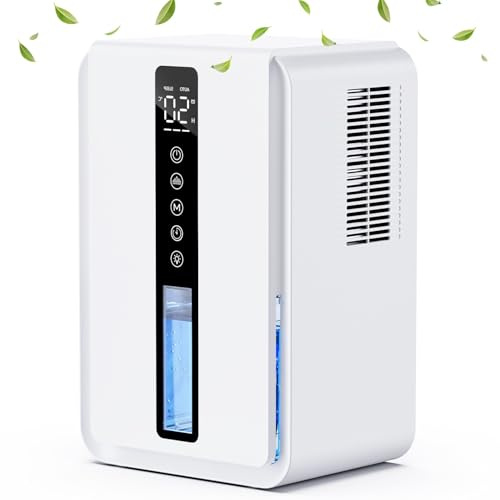 Deshumidificateur d Air Grand Réservoir 2,5L - Deshumidificateur Electrique 3 Vitesses & 2 Modes (Auto/Nuit), Auto-Arrêt & Dégivrage, Minuterie 48H & LED 7 Couleurs, idéal pour Chambre/Salle de Bains