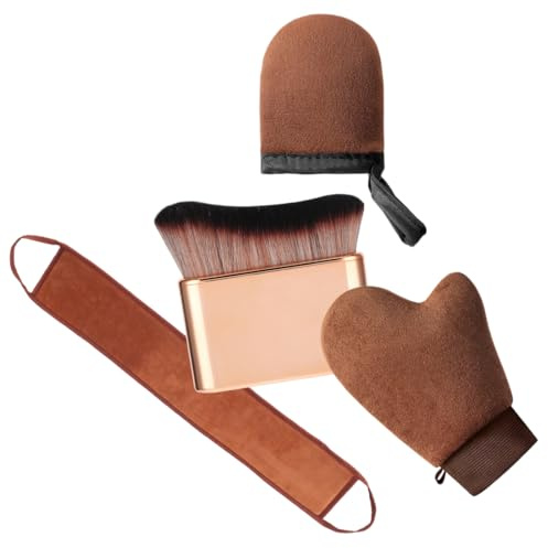 YUZNA Set Applicatore Autoabbronzante 3 in 1 - Guanto per Self Tan, Pennello per Abbronzatura e Strumento per Applicazione sulla Schiena