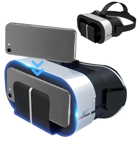Hörlurar med glasögon: Justerbar 3D-sökare, telefon virtuell verklighet, HD-filmglasögon, widescreen-videoskärm, uppslukande visuell | Underhållningsupplevelse Resor Educ