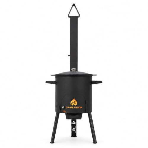 FlameFusion Utschak S vedeldad ugn med Kazan 10 liter inkluderad [storlek valfri] - Uchag Kazanugn för grillning & matlagning