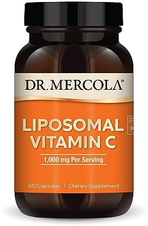 Dr. Mercola Liposomal Vitamin C - Brain, Heart, Eye & Immune Support - Provides 1,000 mg of Bioavailable Vitamin C - Non-GMO, Gluten-Free & Soy-Free - 60 Capsules (30 Servings)