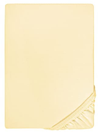 biberna 0077144 Spannbetttuch Feinjersey (Matratzenhöhe max. 12 cm), gekämmte Baumwolle, superweich 1x 60x120 cm > 70x140 cm gelb
