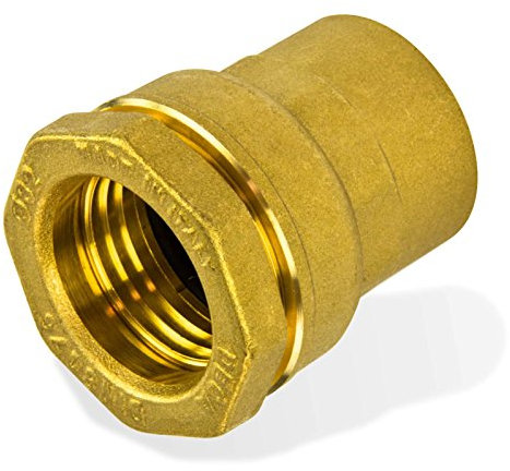 Caleffi 860625 Messing PE Verschraubung 25 mm x 1 Zoll Innengewinde Klemmverbinder Klemmverschraubung PE Rohre