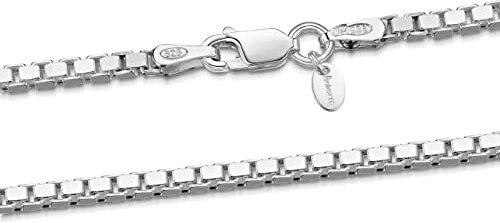 Amberta 925 Sterlingsilber Halskette - Venezianierkette - 2 mm Breite - Verschiedene Längen: 45 55 65 cm (45cm)