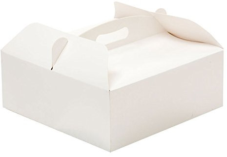 Decora, 0340204 Boîte à gâteau avec poignée, Idéale pour Conserver et Transporter des gâteaux, Fabriquée en Carton, Conditionnée Individuellement, 33,5 x 33,5 x 12 cm, Bianco