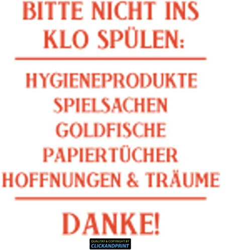 CLICKANDPRINT Aufkleber » Bitte nicht ins Klo spülen:, 270x37,9cm, Orangerot • Wandtattoo / Wandaufkleber / Wandsticker / Wanddeko / Vinyl