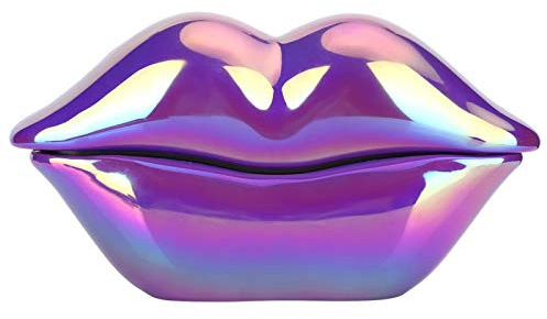 Tonysa Lila Lippen Design Festnetztelefon, Clear Sound Support Nummer Speicher Electroplate Desktop Kabelgebundenes Telefon Kunststofftelefon für Wohnkultur, für Ihren Freund