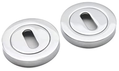 Rothko and Frost Ensemble de rosace de porte ovale pour salle de bain Chrome poli