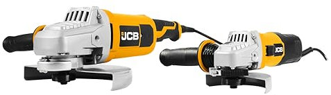 JCB 600W & 2000W Electric Angle Grinder Twin Pack 115mm and 230mm Grinders, Anti-Vibration Side Handles, 2-Stage Trigger, Tool Free Adjustable Guard, 3 Year Warranty