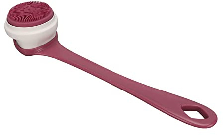 Fockety Brosse Corporelle électrique, Laveur de Dos Rechargeable pour Douche, Ajustable Brosse de Bain électrique pour Le Corps Imperméable Amovible Brosse Arrière Longue Poignée avec 5