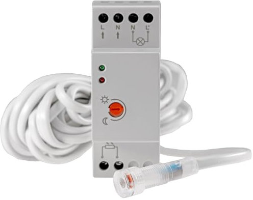 Interrupteur crépusculaire Capteur Externe sur Rail DIN Câble de 5 m Capteur crépusculaire pour contrôler l'éclairage intérieur et extérieur