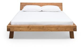 Dynamic24 Balkenbett 160 x 200cm Massivholz Bettgestell Doppelbett Ehebett Bettrahmen