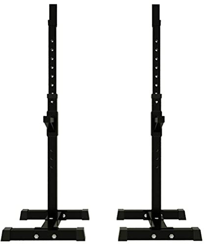 Panca con manubri per il fitness, coppia di rack regolabili per squat standard da 106 a 162 cm in acciaio massiccio, supporto per squat con bilanciere a pressione libera panca per casa palestra