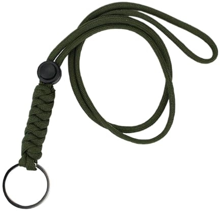 ETUCYNG Cordon tour de cou pour clés, paracorde - Lanières en paracorde pour les activités de plein air - Longueur réglable pour clés, sifflet, porte-clés, Vert armée, Siehe Beschreibung