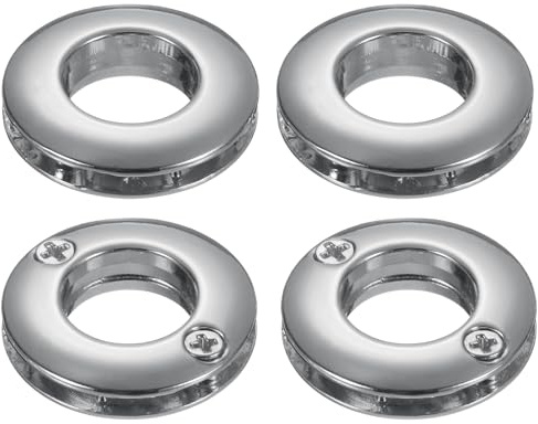 sourcing map Lot de 4 œillets à vis en alliage de zinc de 13,8 mm pour rideaux, sacs, poignées, accessoires de sac à main (argenté)