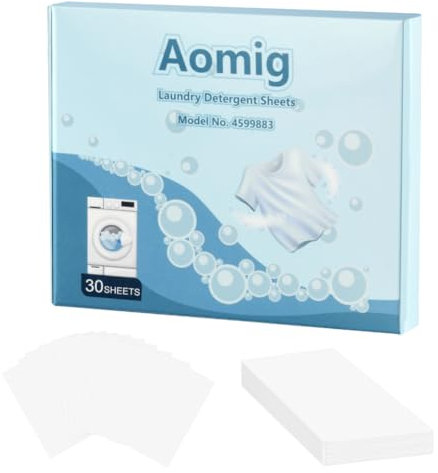 Aomig Detersivo Profumato in Fogli, 90 Pezzi Foglio di Sapone, Detergente Concentrato Ipoallergenico per Bucato, Detersivo Biologico per Viaggi