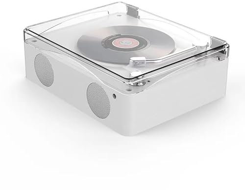 LHQYA Lecteur CD Rétro, Radio À Disque Vinyle avec Télécommande, Performances Stables/réglage par Bouton/Haut-parleurs Stéréo Intégrés/Faible Bruit, pour Salle D'étude