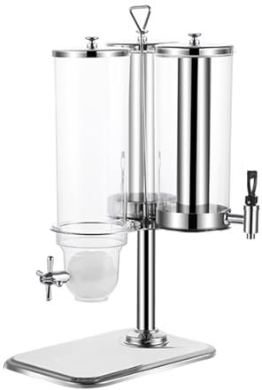 Combo Dispensador de Bebidas de 6L y Cereales de 3,5L, Máquina Rotativa de Autoservicio de Bebidas y Alimentos Secos para Frutos Secos, Legumbres, Zumo, Té, Control Separado