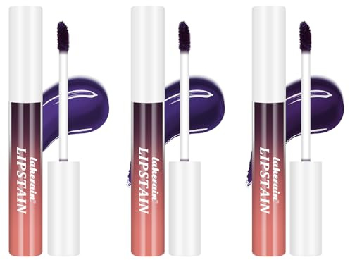 LOPHE Lip Stain Peel Off, 3 Piezas Lip Tint Set, Mujeres Tinte Labios Despegable, Impermeable, Lápiz Labial con Acabado Mate, Brillo Labial de Larga Duración, Brillo de Labios Extraíble(Conjunto C)