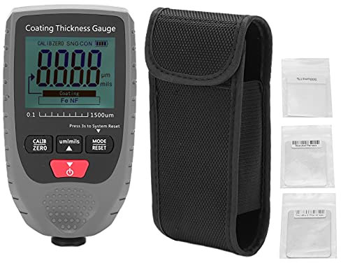 Medidor Digital de Espesor de Pintura, GM998 con Detección Automática Hierro/Aluminio, Rango 0-1500μm, Precisión ±3%, Inducción Magnética & Corriente Eddy, Pantalla LCD