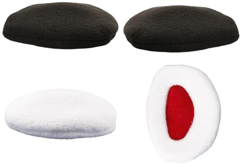 wellrun 2 Pair Winter Bandless Ear Muffs,Plush Fleece Warmers for Men & Women,Portable Ear Covers for Cold Weather Outdoor Activities(Black & White)