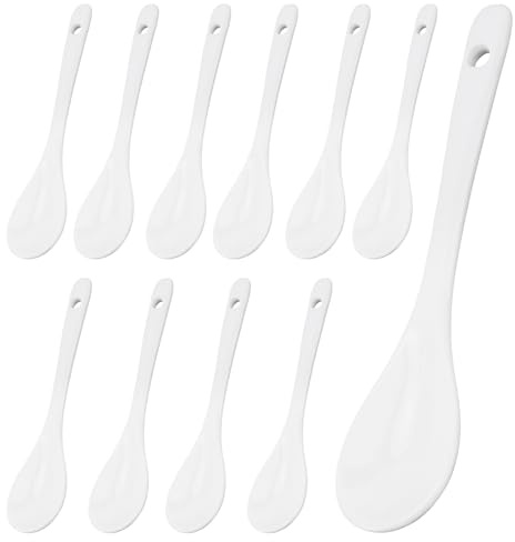 10 Pcs White Ceramic Spoon, Porcelain Coffee Spoons Tea spoons for Espresso and Desserts