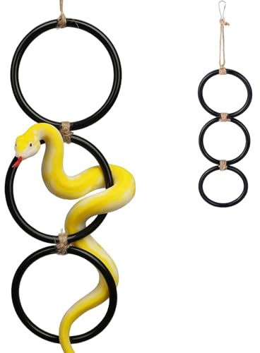 Vogelleiter mit 3 Ringen, hängendes Kletterspielzeug für Papageien, Eidechsen, Haustiere, 17 x 4 Zoll