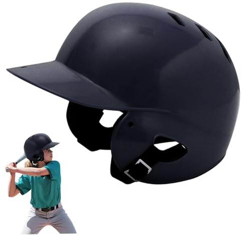 BeVistoso Casco Tee Ball Casco Protettivo da Battuta Traspirante Addensato Resistente agli Urti Taglia Unica per Bambini Gioventù, Nero, Battuta