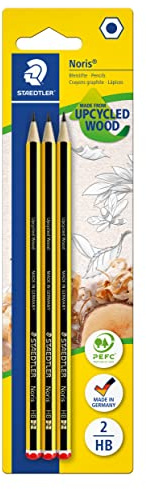 Staedtler Noris 120-2BK3DA. Lápices de Madera Certificada. Pack con Tres Lapiceros de Grafito HB