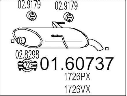 MTS Silencieux arrière Pot d'Échappement 01.60737