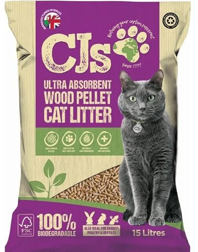 CJ's Premium Wood Pellets Cat Litter 15L