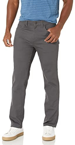 Amazon Essentials Men's Athletic-Fit 5-Pocket Comfort Stretch Chino Trousers (Previously Goodthreads), Grey, 34W / 30L