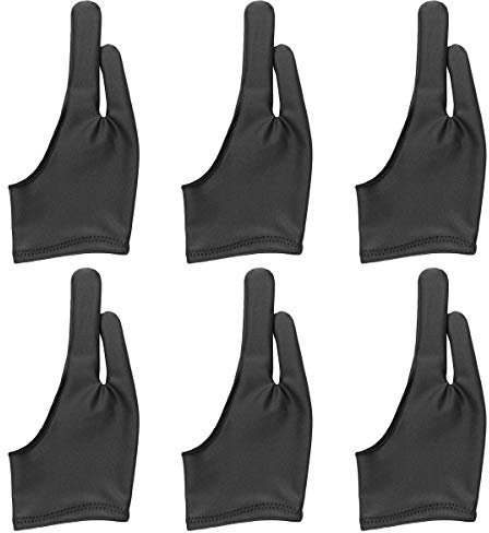 Bestgle - Guante de Dibujo de Artista, diseño gráfico con 2 Dedos, Uso a la Izquierda y a la Derecha para Caja de luz, Tableta gráfica, Pantalla con lápiz