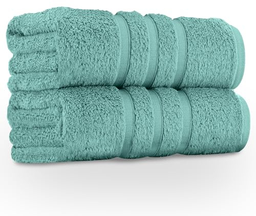 GC GAVENO CAVAILIA 550 GSM Pack of 2 Fluffy Bath Towels 70x120Cm Duck Egg | Luxury Egyptain Cotton With Quick-Dry Comfort, High Absorbency Anti Allergy and Long-Lasting Everyday Quality
