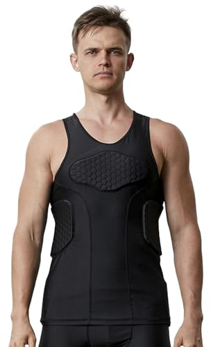 Protective Gear Guard Impact Underwear Sports Training Shirt Padded Football Jersey Vest Basketball Tank Tops XL