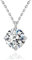 KRKC Moissanite Necklace for Women, 0.5-3CT Lab-Grown Diamond Solitaire Pendant Necklace, White Gold S925 Sterling Silver for Birthday Wife Mom (Classic Claw-White Gold, 6.5mm-1CT)