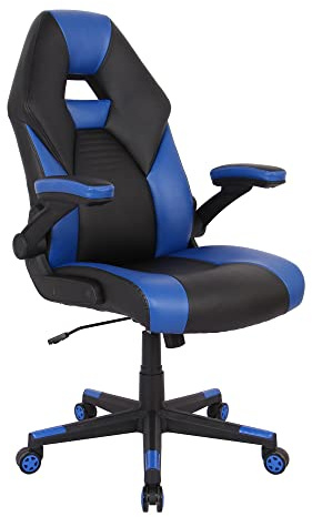 RS Gaming⢠RGX Faux Leather High-Back Gaming Office Chair, Black/Blue, BIFMA Compliant