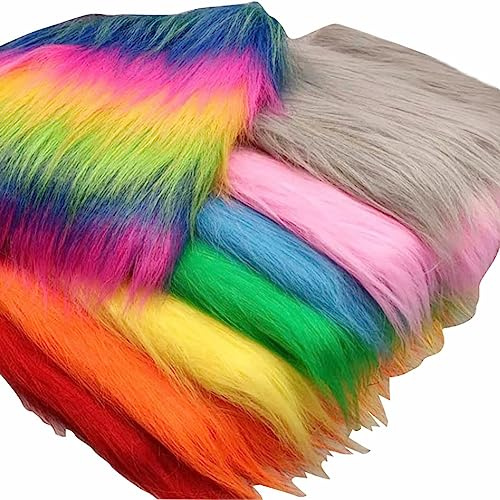 43 Färger Faux Fur Tyg 180x50cm Shaggy Räv Päls Tyg Fluffig Luddig Päls För Klädsel DIY-hantverk Kläder För Stolar Dekoration Cosplay Fursuit(Color:7 sky blue)