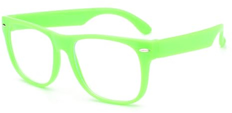 OWL Kids Green Blue Light Blocking Clear Lens Glasses Non Prescription, UV Protection for Children, Colorful Frames Fun Pretend Play Eyewear
