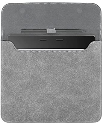 Youngme Sleeve Bag Suede Leather for 10.3 Kobo Elipsa 2E eReader (2023 Release), Portable Water Repellent Protective Case with Pen Loop and Magnetic Closure (Gray)