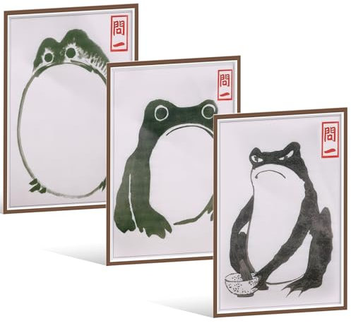 Set di Poster Ukiyo-e: Rana Giapponese, Decorazione da Parete, Immagini Vintage, Arte e Stampa Artistica, Poster di Rana Vintage, Decorazione per Camera da Letto