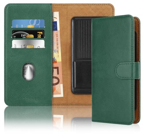 Cadorabo Klapphülle kompatibel mit BlackBerry Q20-Handyhülle mit Kartenfach, 360 Grad Schutzhülle zum klappen- Flip Case Book Cover PU Leder Handytasche klappbar ARMEEGRÜN